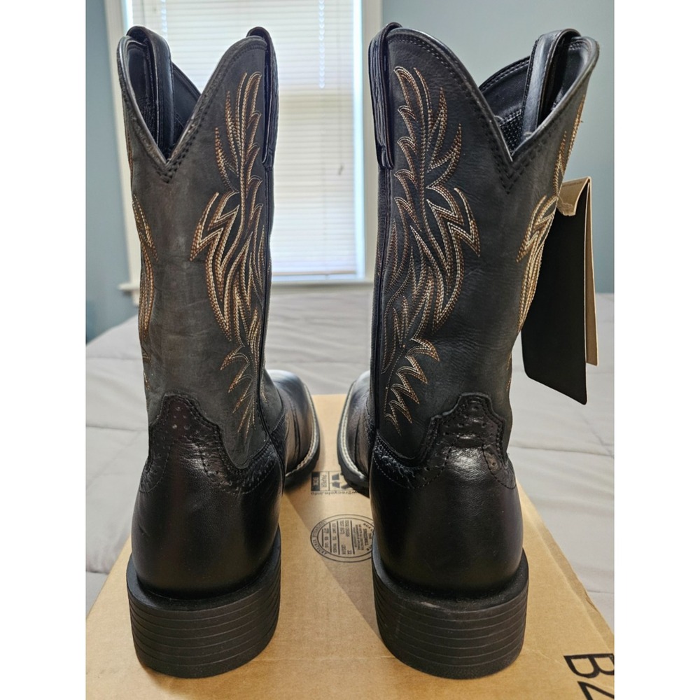 Ariat® (Men's 10.5 D) Sport Western Square-Toe Cowboy Boot, Black/Deertan - $190 - Picture 6 of 12